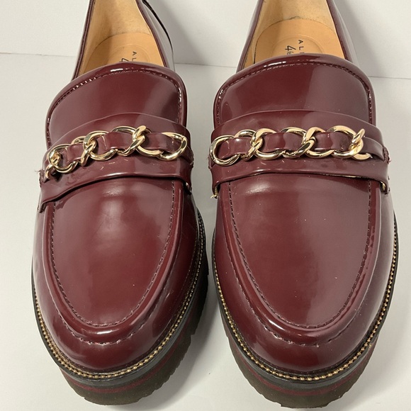 Alex Marie • "Grensley" Patent Chain Detail Platform Loafers (cherry woo… - Picture 2 of 11